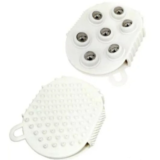 Escova Massageadora Manual De Silicone Com 7 Esferas