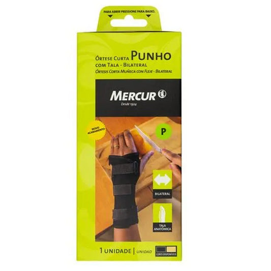 ORTESE CURTA PUNHO COM TALA BILATERAL P - MERCUR